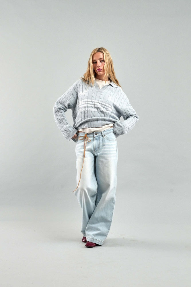 Polo Scuffers Knit Light Blue