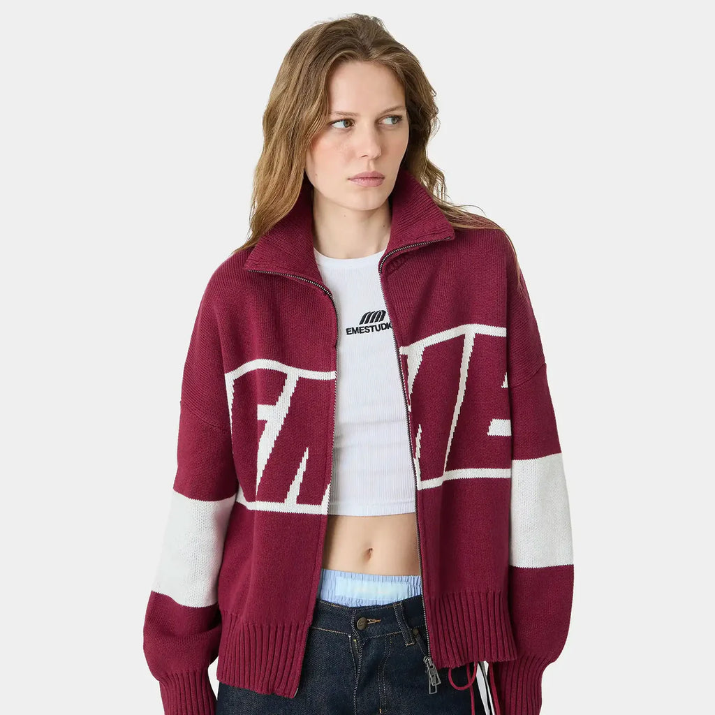 Zip Knit Eme Studios Burgundy