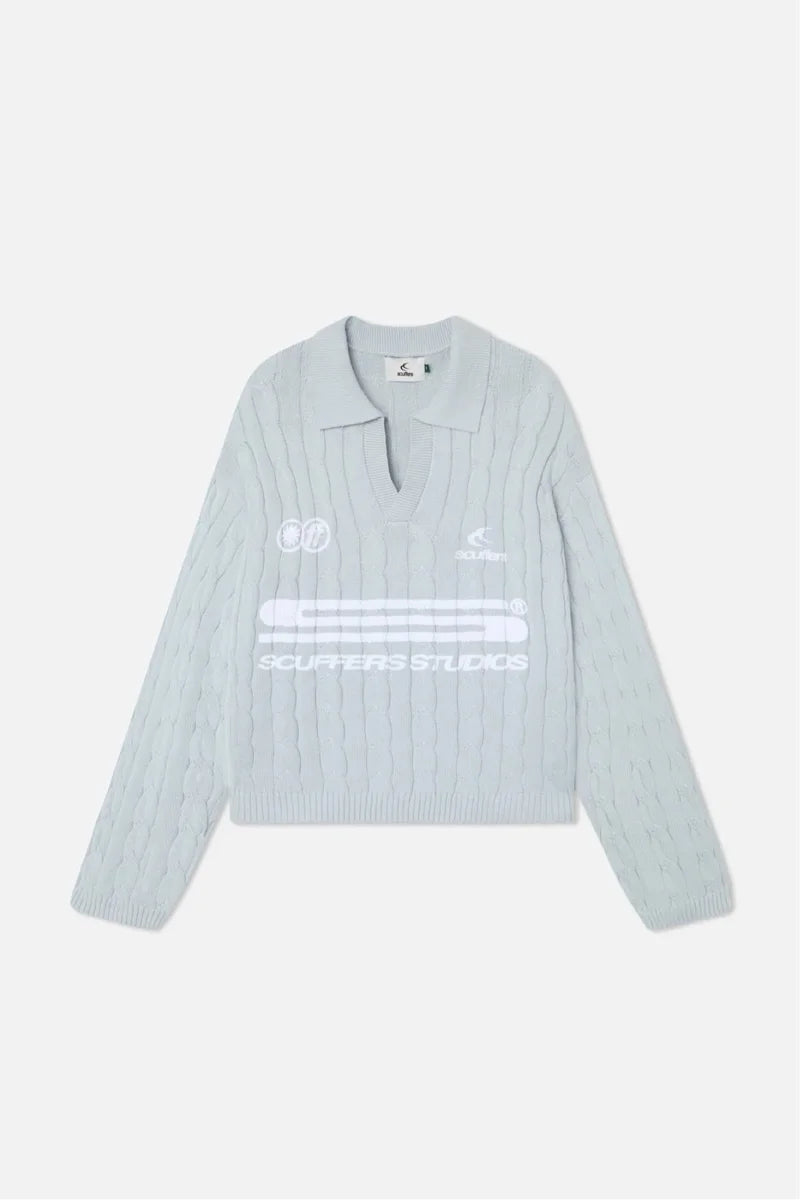 Polo Scuffers Knit Light Blue