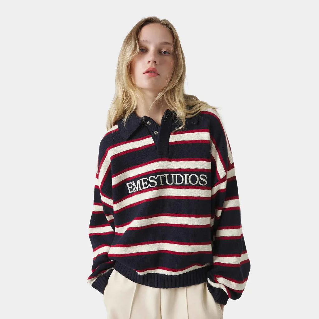 Sweet Navy Knit Polo