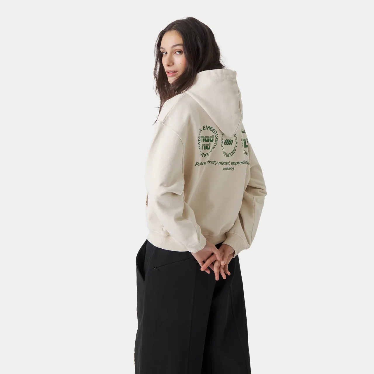 Hoodie Oversized Eme Studios “Stamp Off Sand”