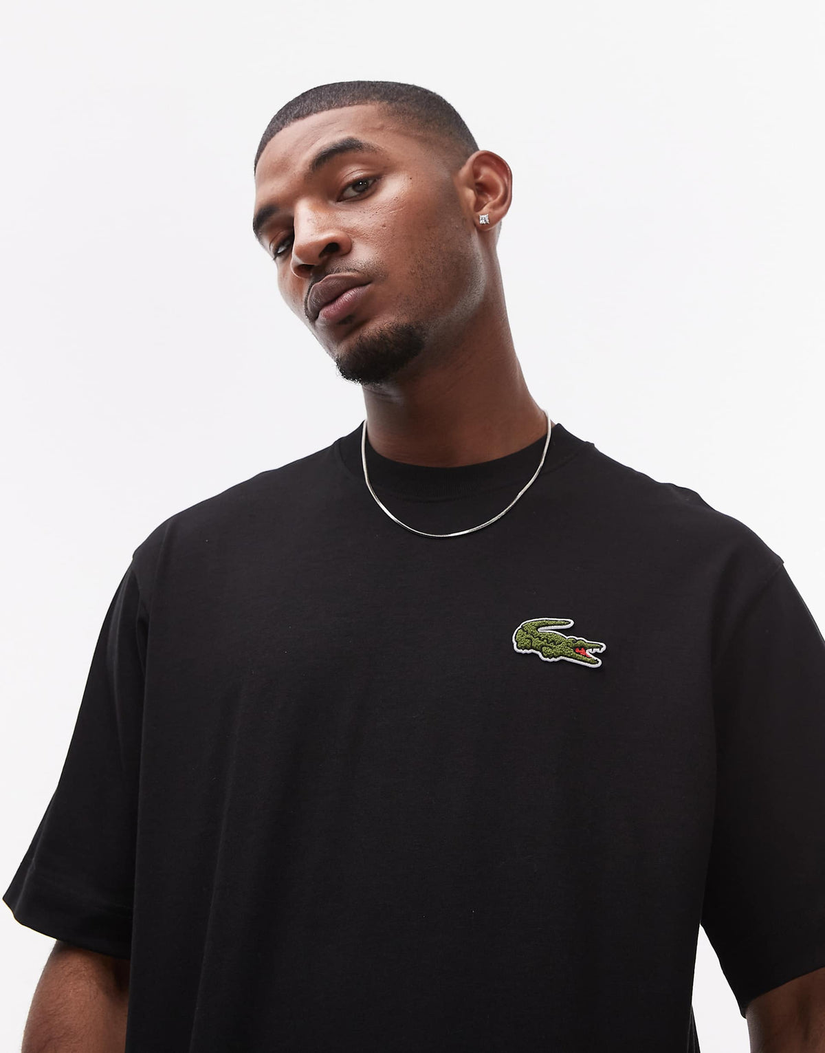 Remera Lacoste Heavy Cotton Black Oversize