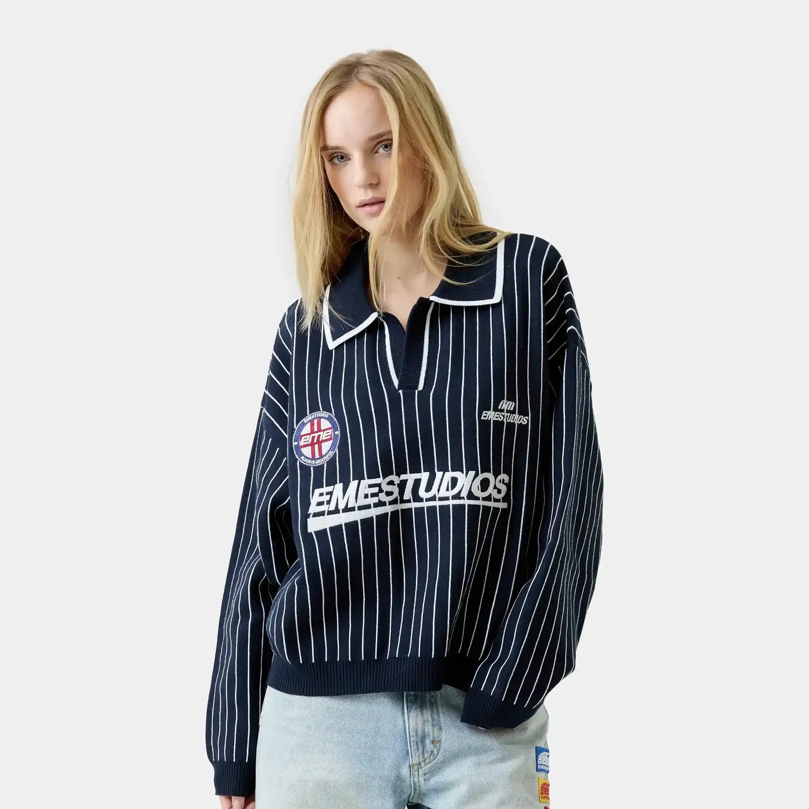 Polo tejida EmeStudios Pinstripe