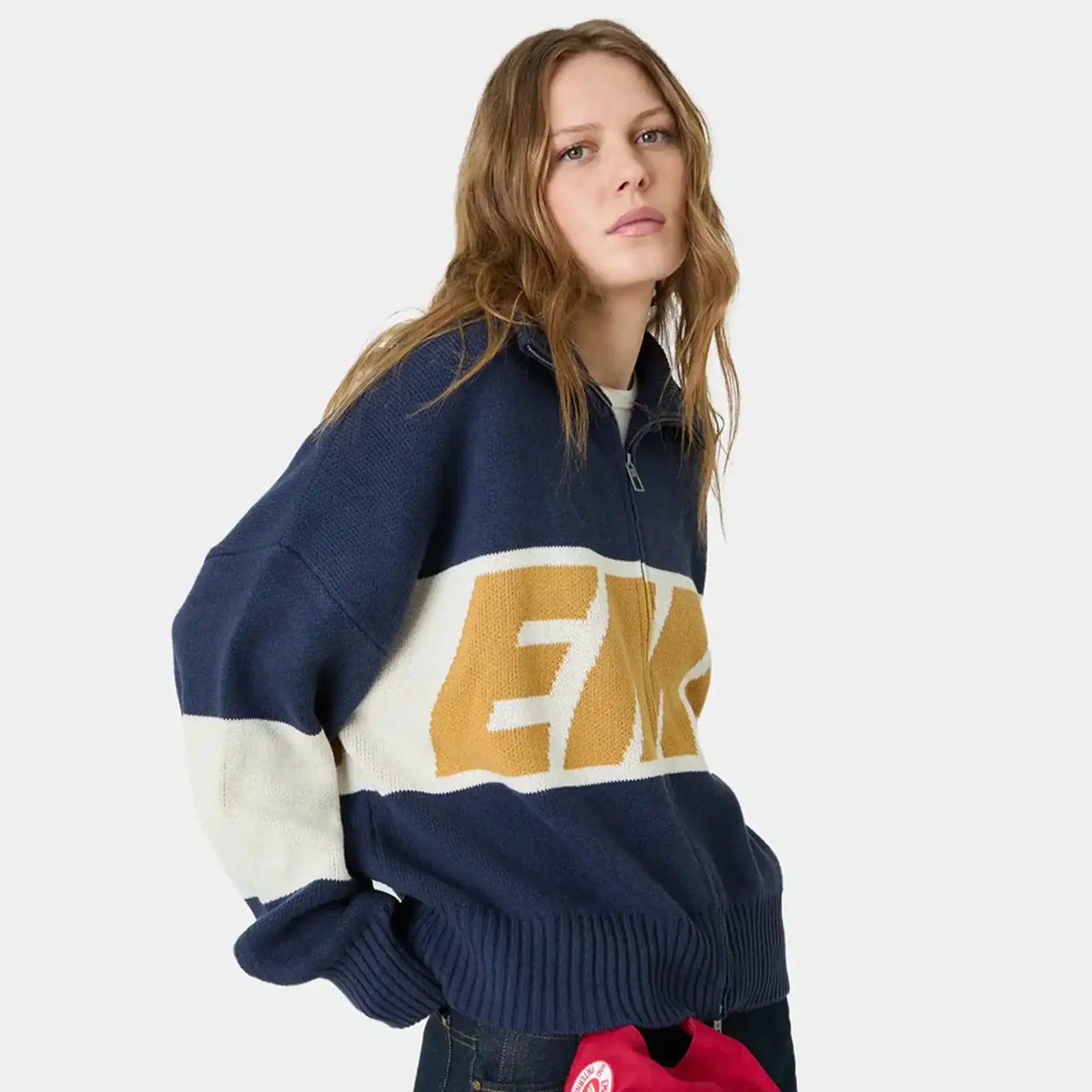 Zip Knit Eme Studios Navy Mustard