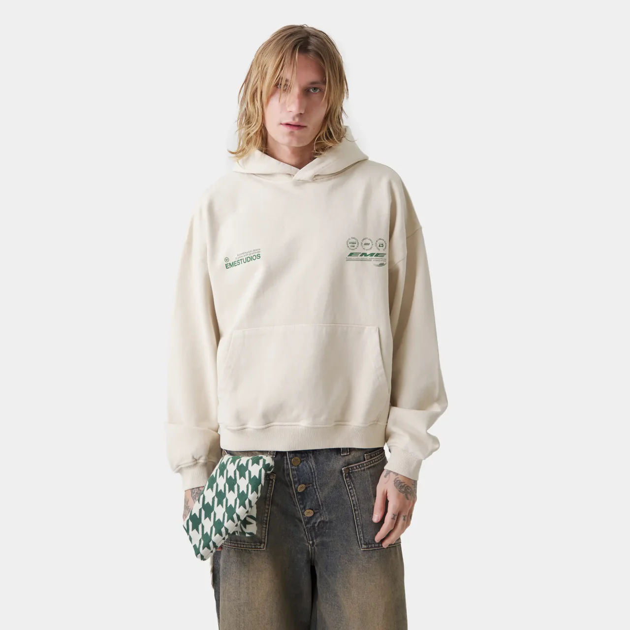 Hoodie Oversized Eme Studios “Stamp Off Sand”