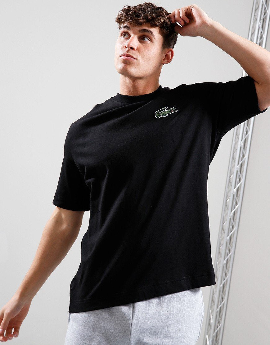 Remera Lacoste Heavy Cotton Black Oversize