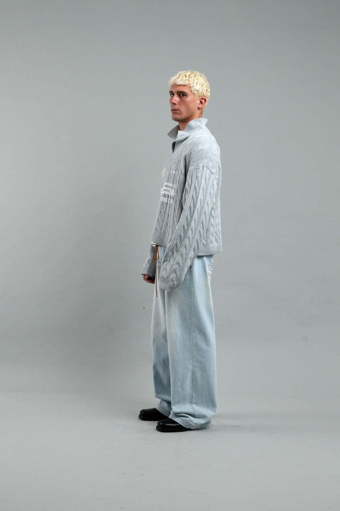 Polo Scuffers Knit Light Blue