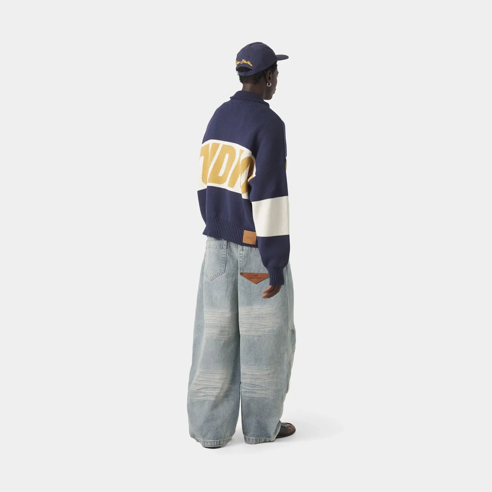 Zip Knit Eme Studios Navy Mustard