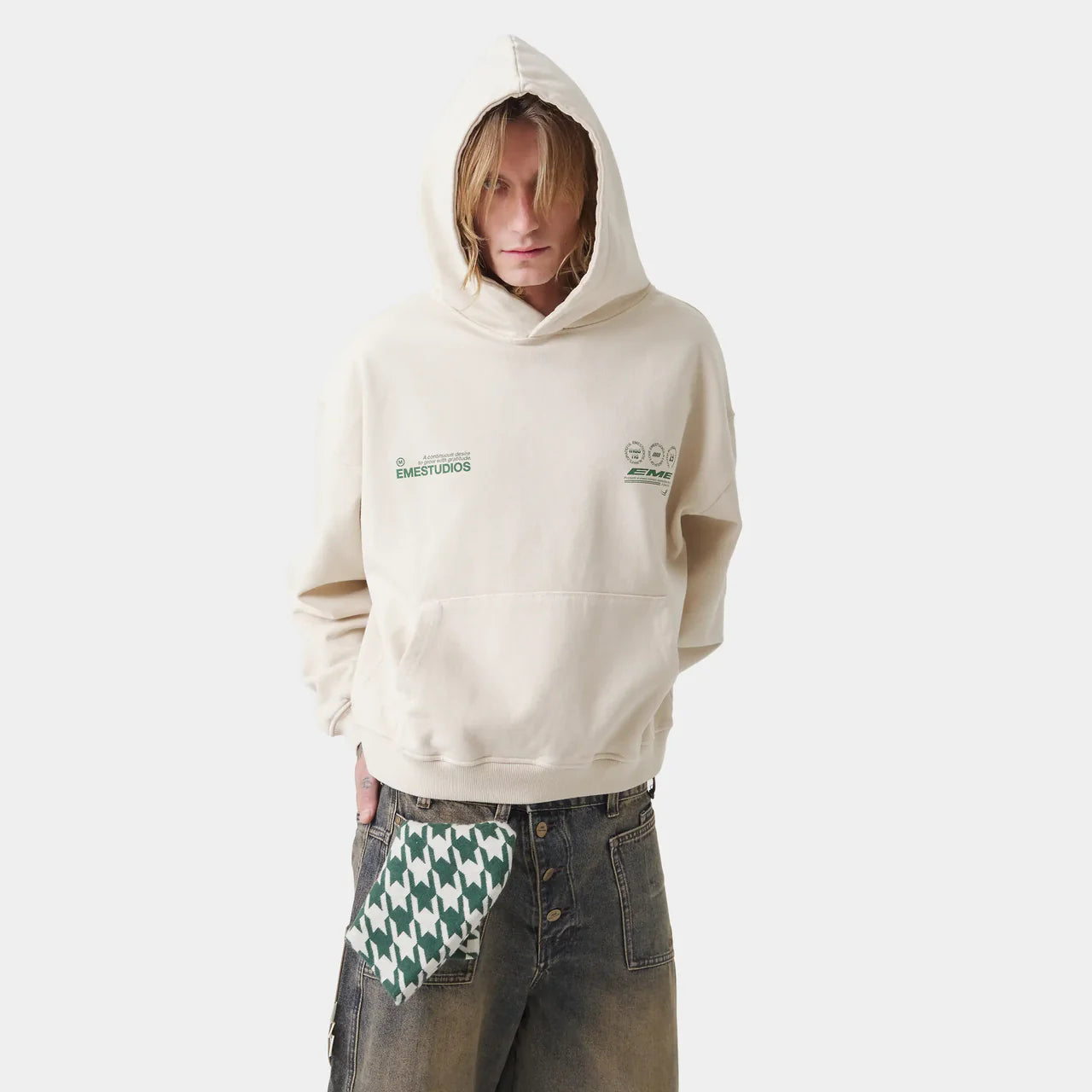 Hoodie Oversized Eme Studios “Stamp Off Sand”