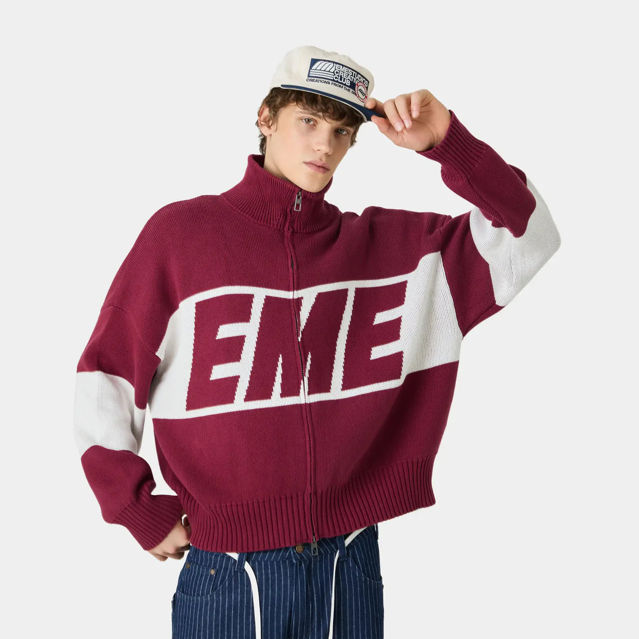 Zip Knit Eme Studios Burgundy