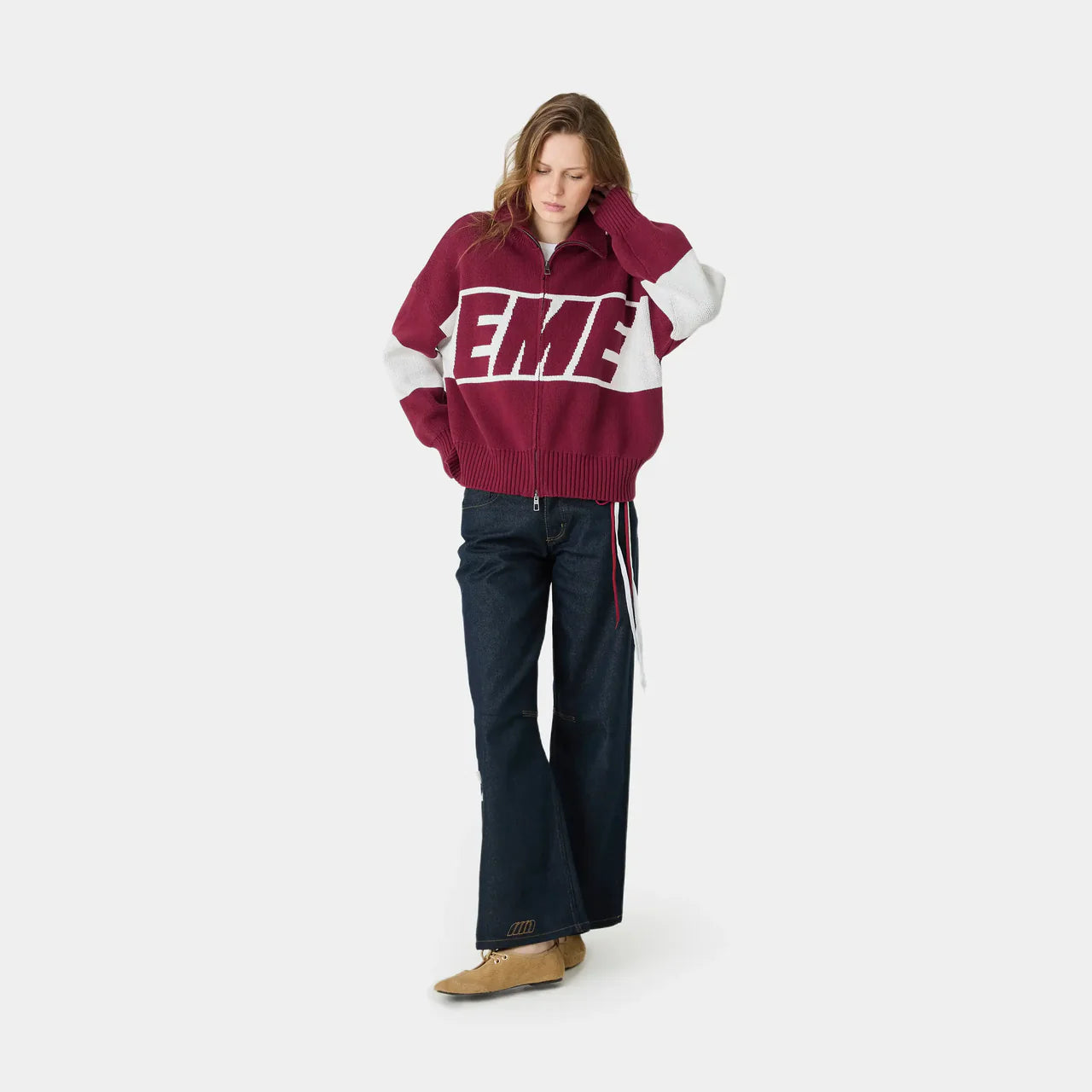 Zip Knit Eme Studios Burgundy