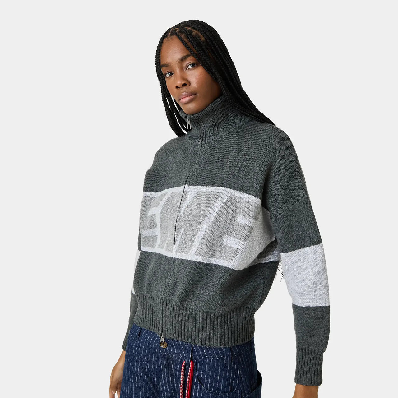 Zip Knit Eme Studios Grandpa Grey