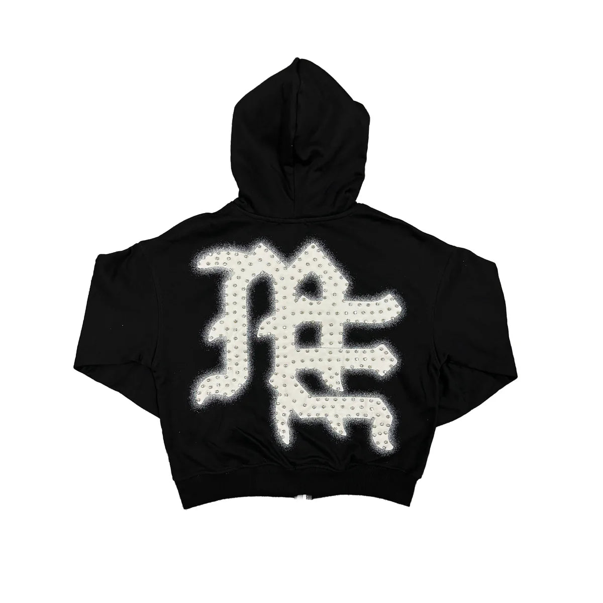 Zip Mixed Emotion Black “End” Rhinestone