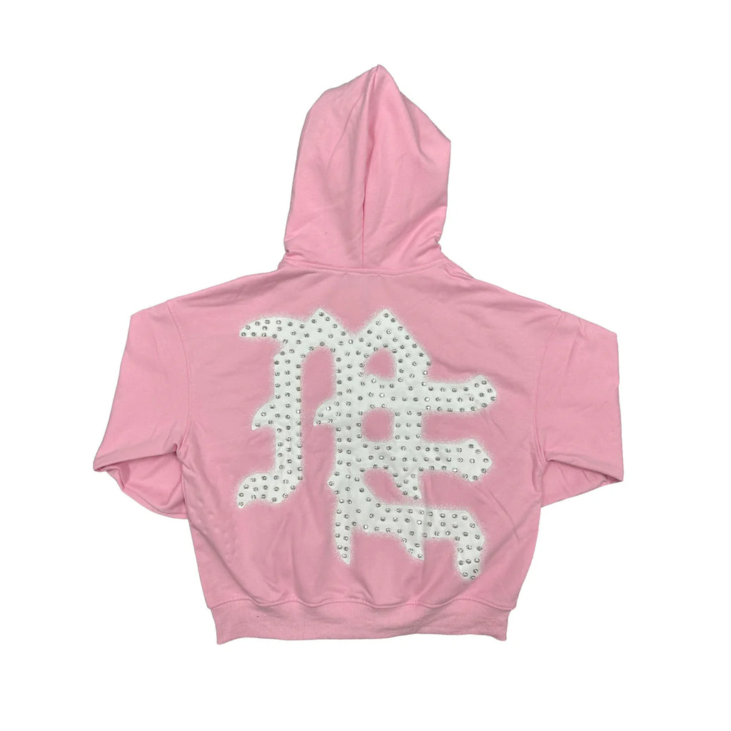 Zip Mixed Emotion Pink “End” Rhinestone