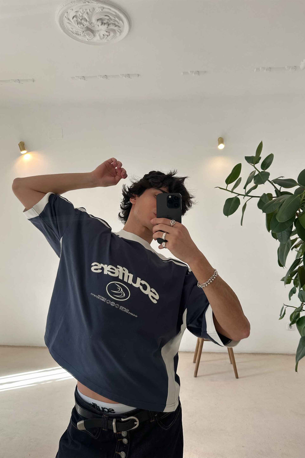 Effortless Navy — Panel T-Shirt (Scuffers)