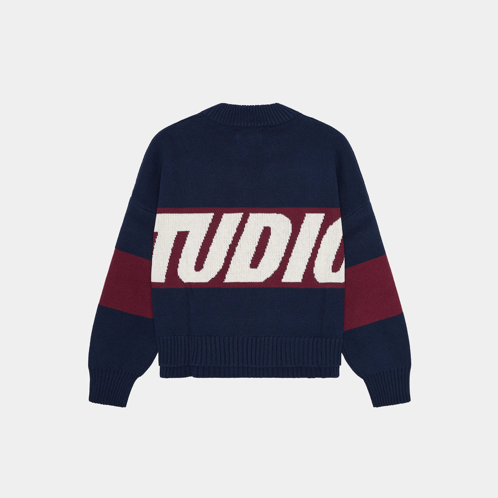 Thrill Indigo — Knit Sweater (EME Studios)